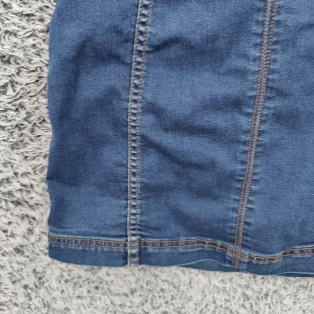 Free People Women Y2K Boho Indie Festival Minimal Denim Mini Skirt 8 Blue Seamed